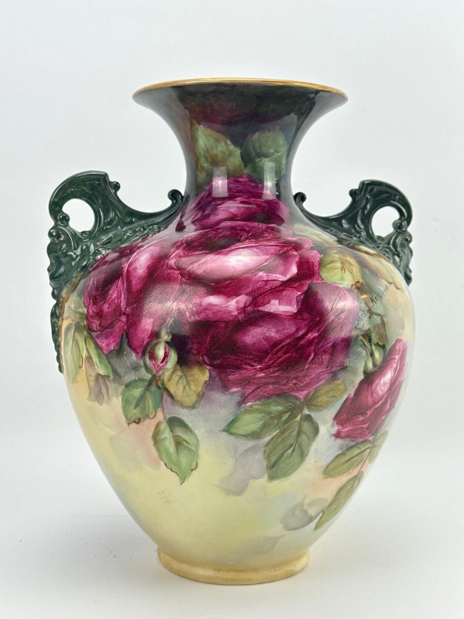 FINE ANTIQUE LENOX BELLEEK HAND PAINTED PORCELAIN VASE SIGNED 08 (1 of 9)