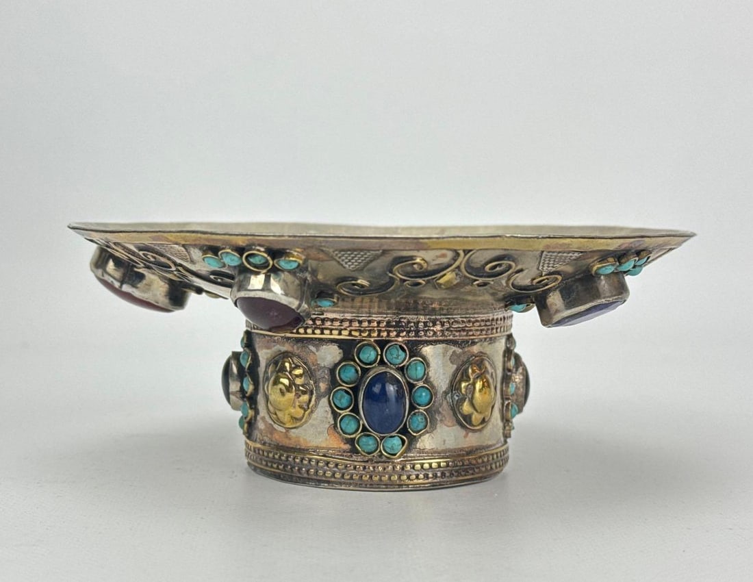 JERUSALEM SILVER GEMSTONE INCENSE BURNER JUDAICA - COMPOTE BOWL (1 of 12)