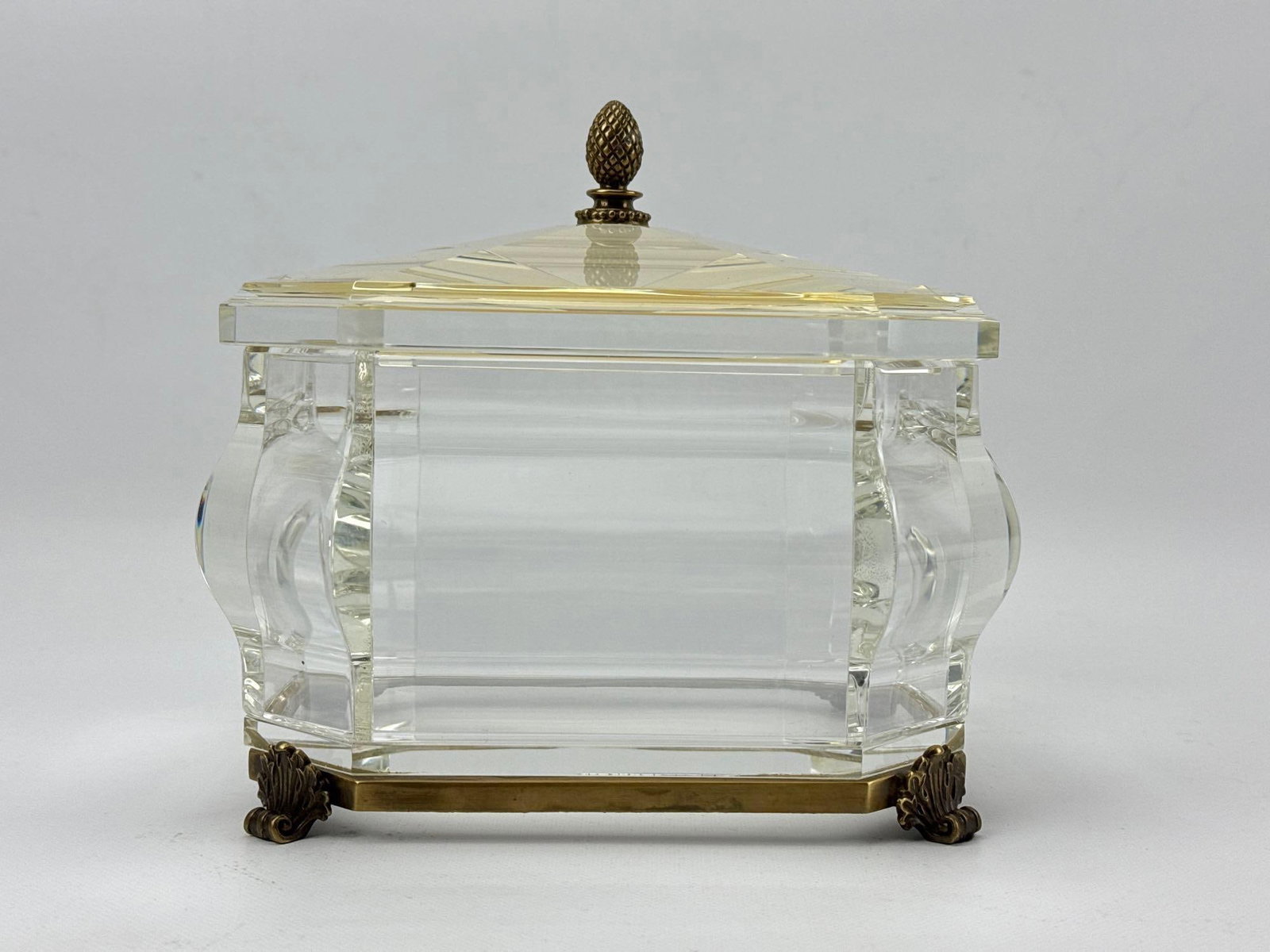 BACCARAT ATTR. FRENCH CUT CRYSTAL BRONZE MOUNTED CASKET BOX (1 of 10)