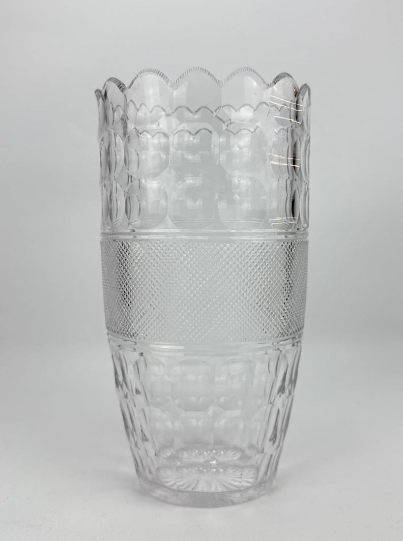 LARGE ANGLO-IRISH STYLE CUT CRYSTAL VASE (1 of 5)