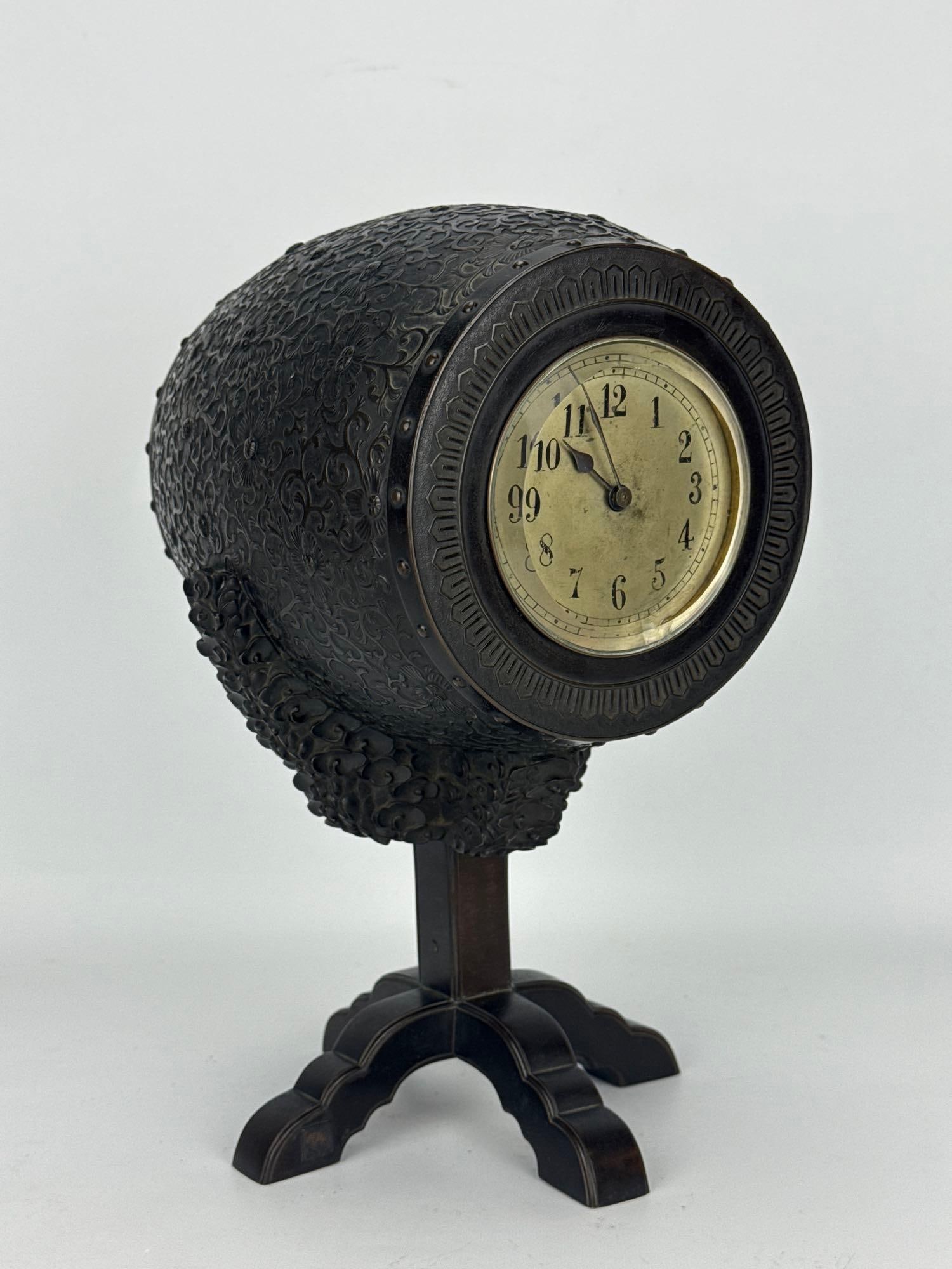 JAPANESE BRONZE MEIJI TAIKO DRUM CLOCK (1 of 13)