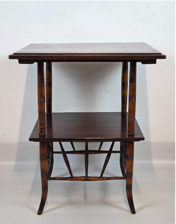 AMERICAN AESTHETIC MOVEMENT FAUX BAMBOO TWO TIER SIDE TABLE (1 of 10)