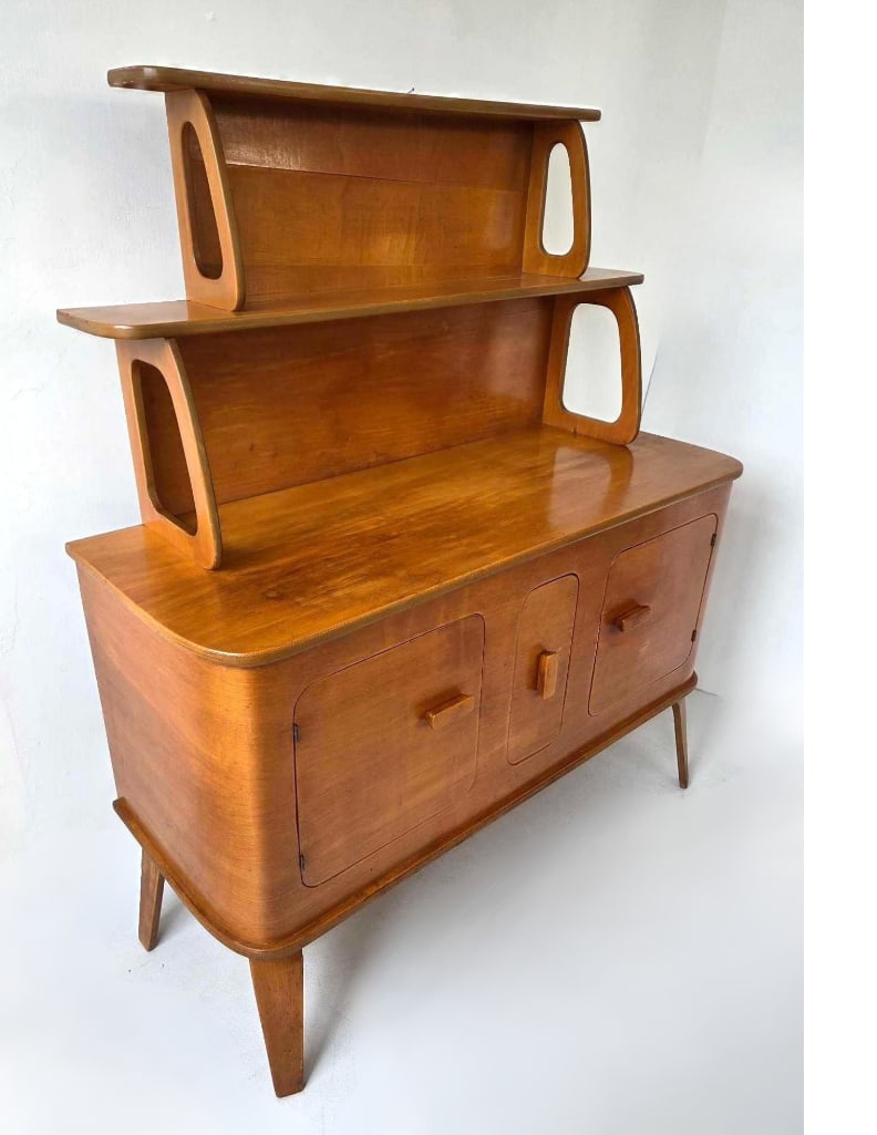 THADEN JORDAN MID CENTURY TWO PIECE BENTWOOD SERVER (1 of 16)