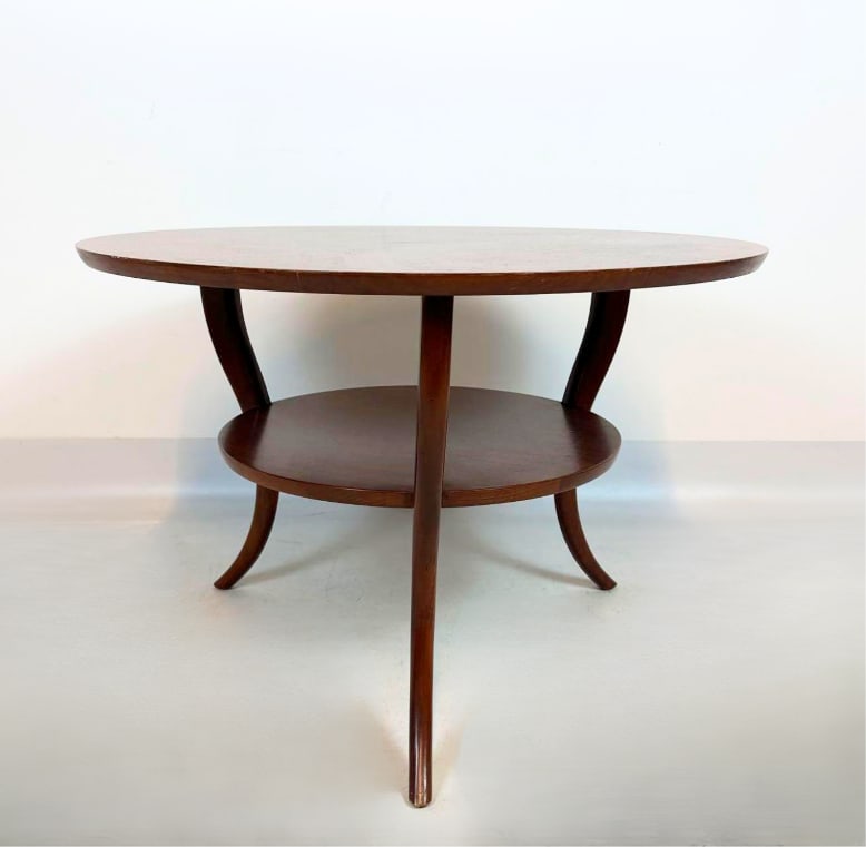 BEXLEY HEATH LTD MID-CENTURY MODERN TWO-TIER ROUND WOOD SIDE TABLE (1 of 7)