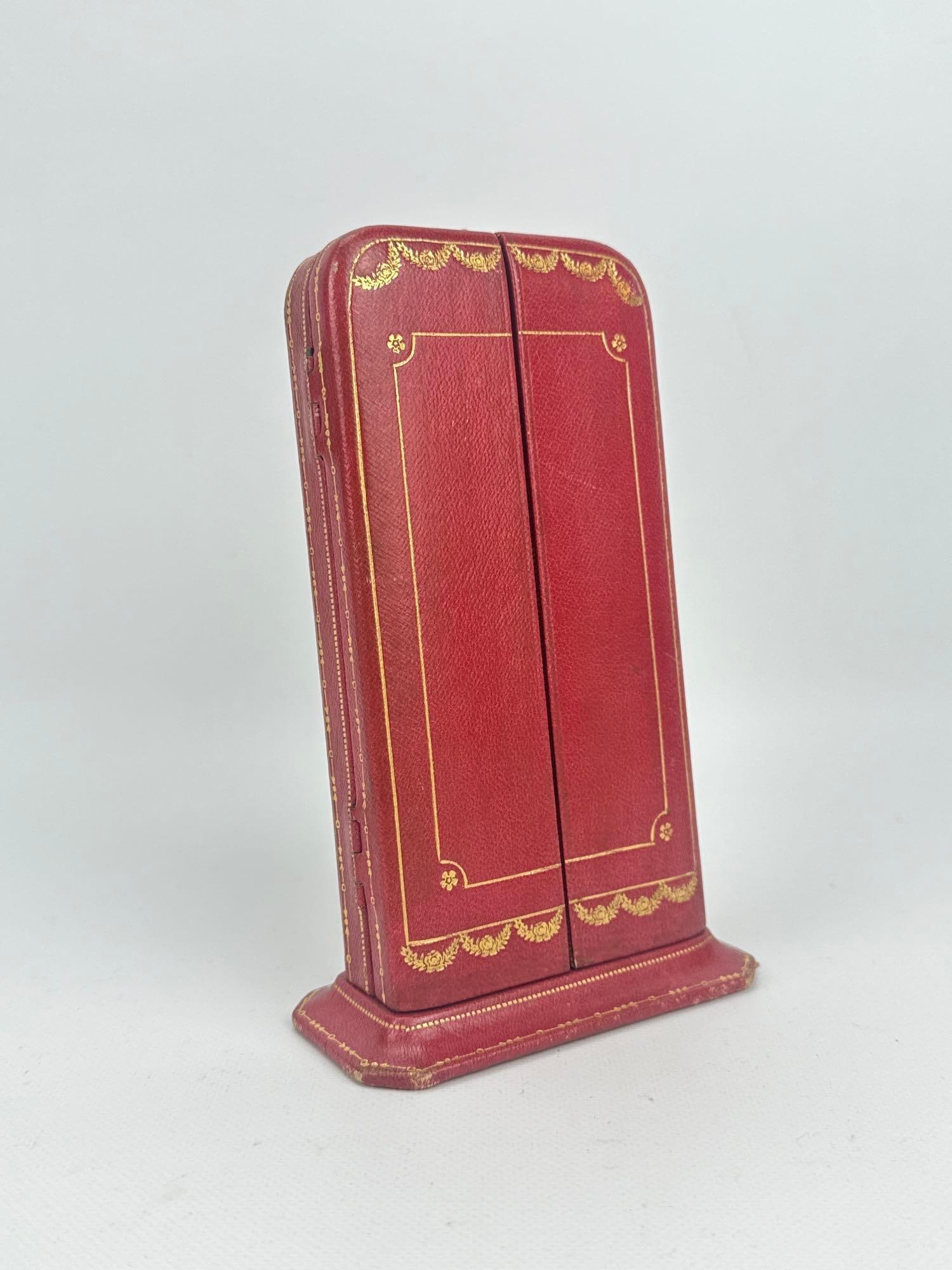 CARTIER VINTAGE RED LEATHER GOLD TOOLING PRESENTATION CASE (1 of 13)