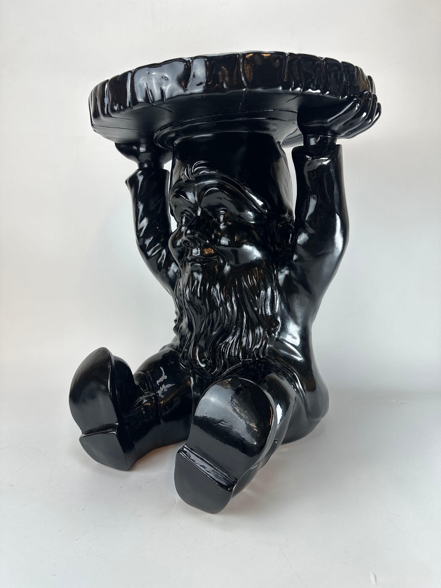 PHILIPPE STARCK FOR KARTELL "ATTILA" GNOME STOOL BLACK SIDE TABLE (1 of 12)