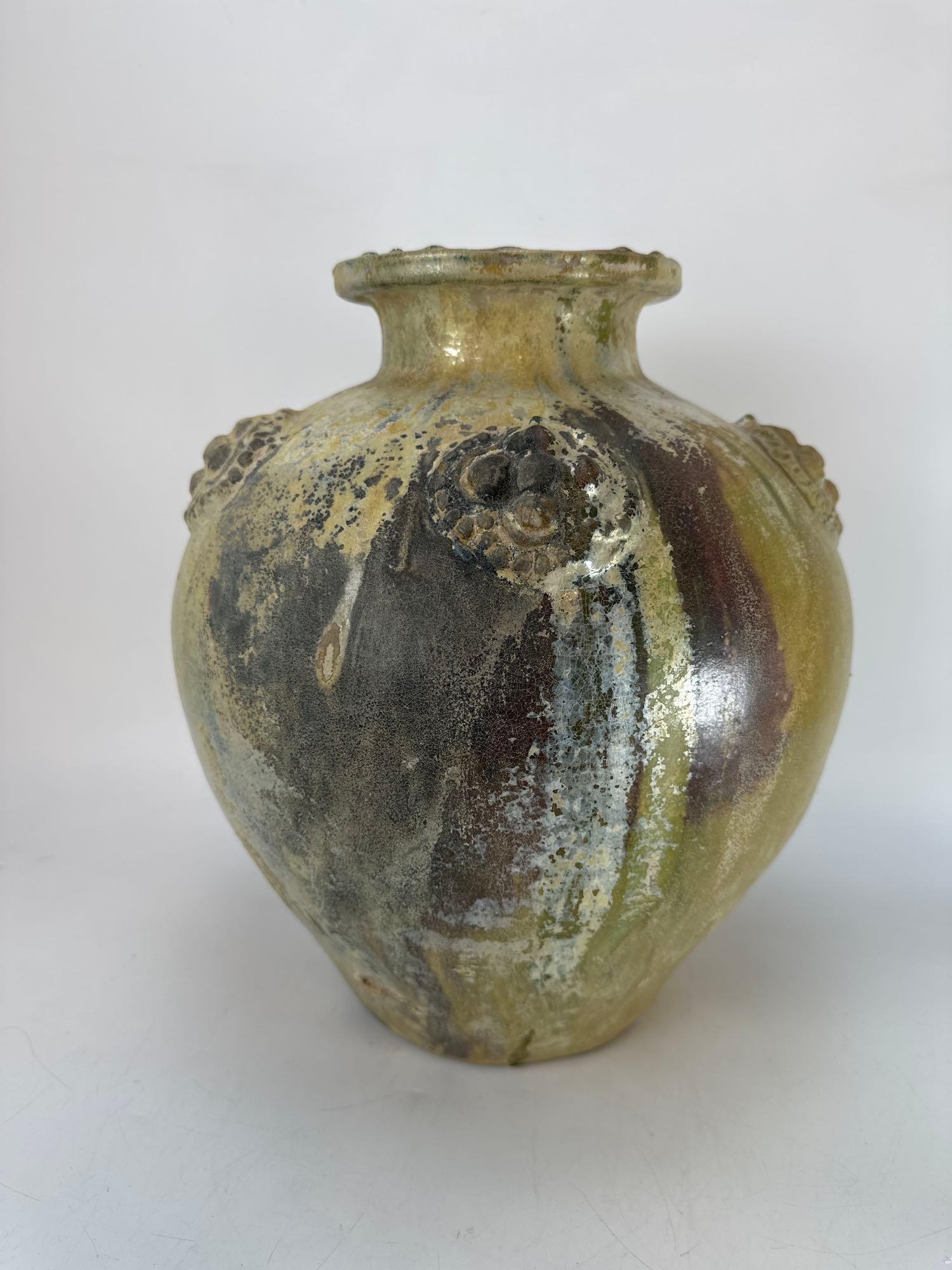 CONTEMPORARY STUDIO ART POTTERY RAKU FIRED GLAZED CERAMIC VESSEL (1 of 8)