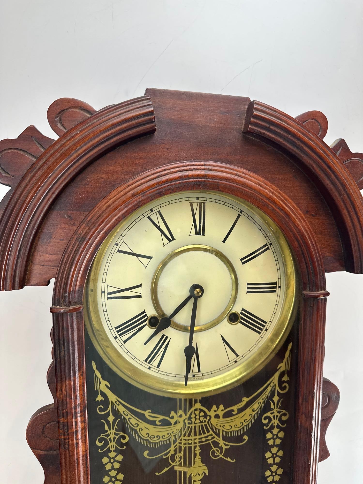 WALNUT REGULATOR WALL CLOCK - 3
