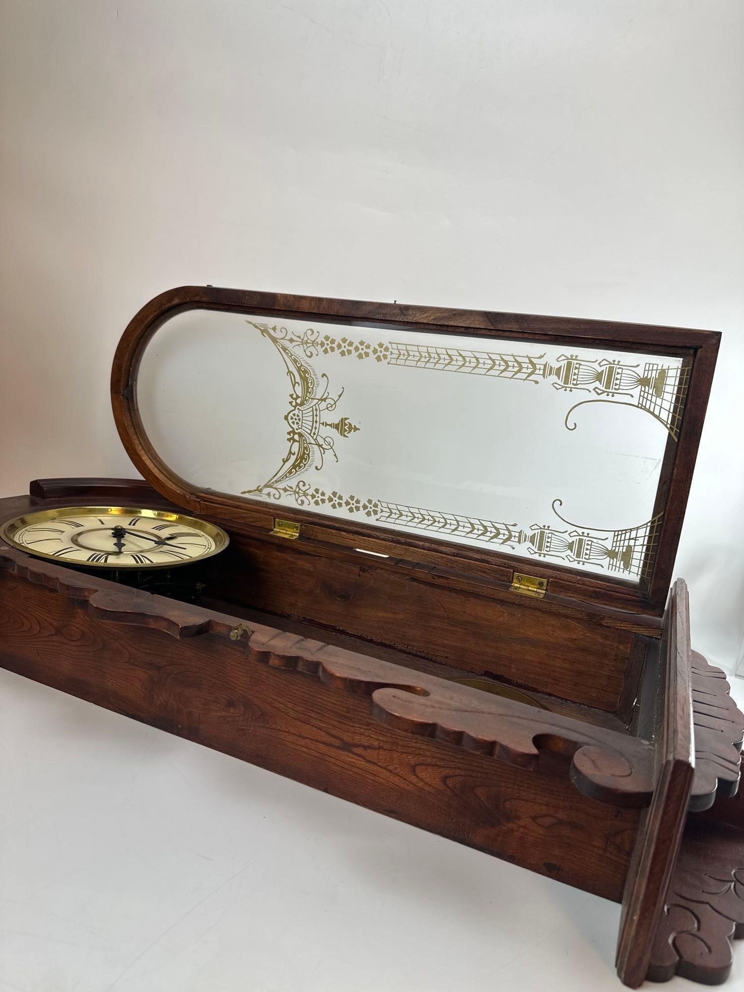 WALNUT REGULATOR WALL CLOCK - 5