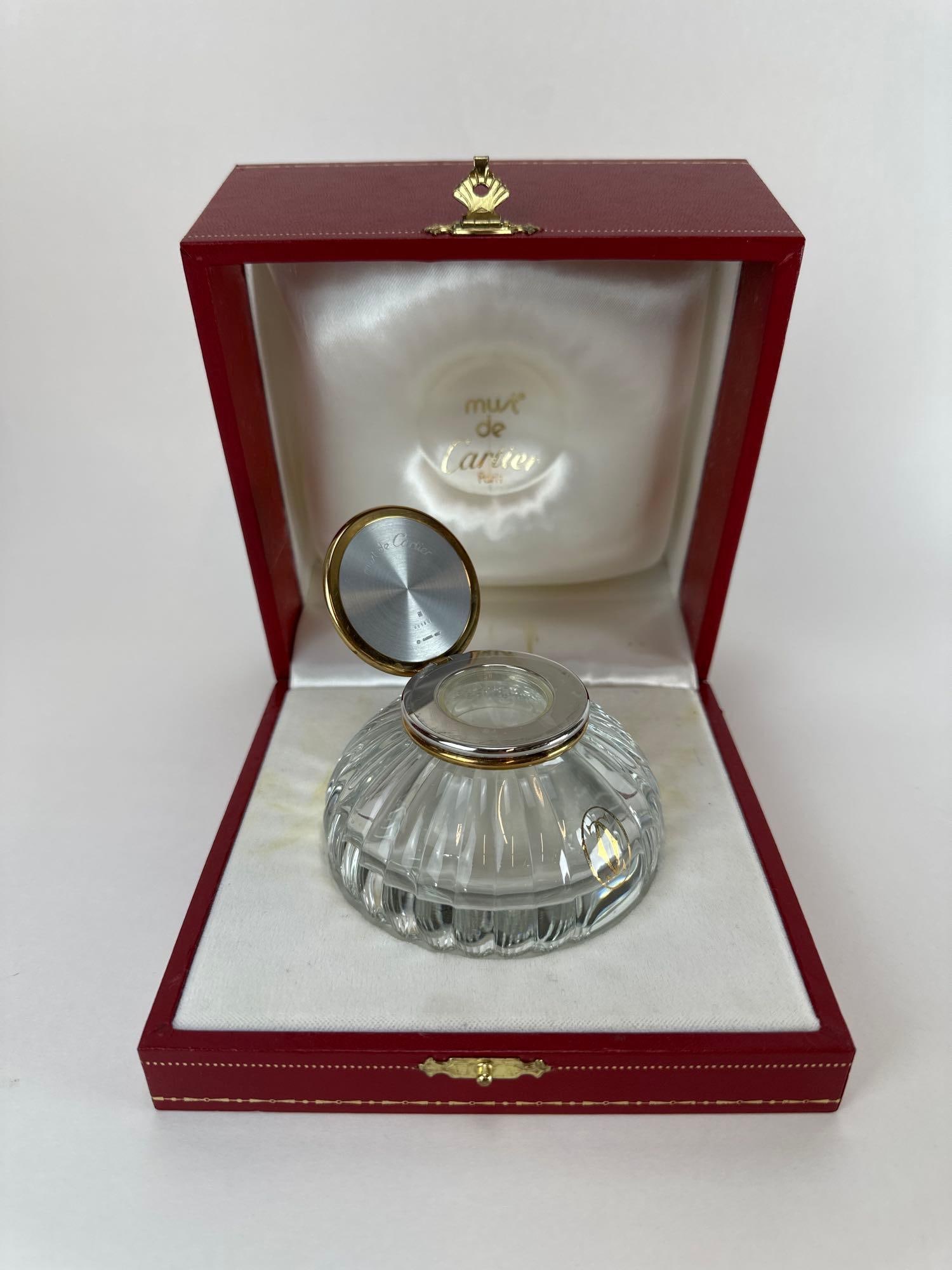 CARTIER LE MUST LUXURY DESK ACCESSORY CRYSTAL INKWELL (1 of 11)
