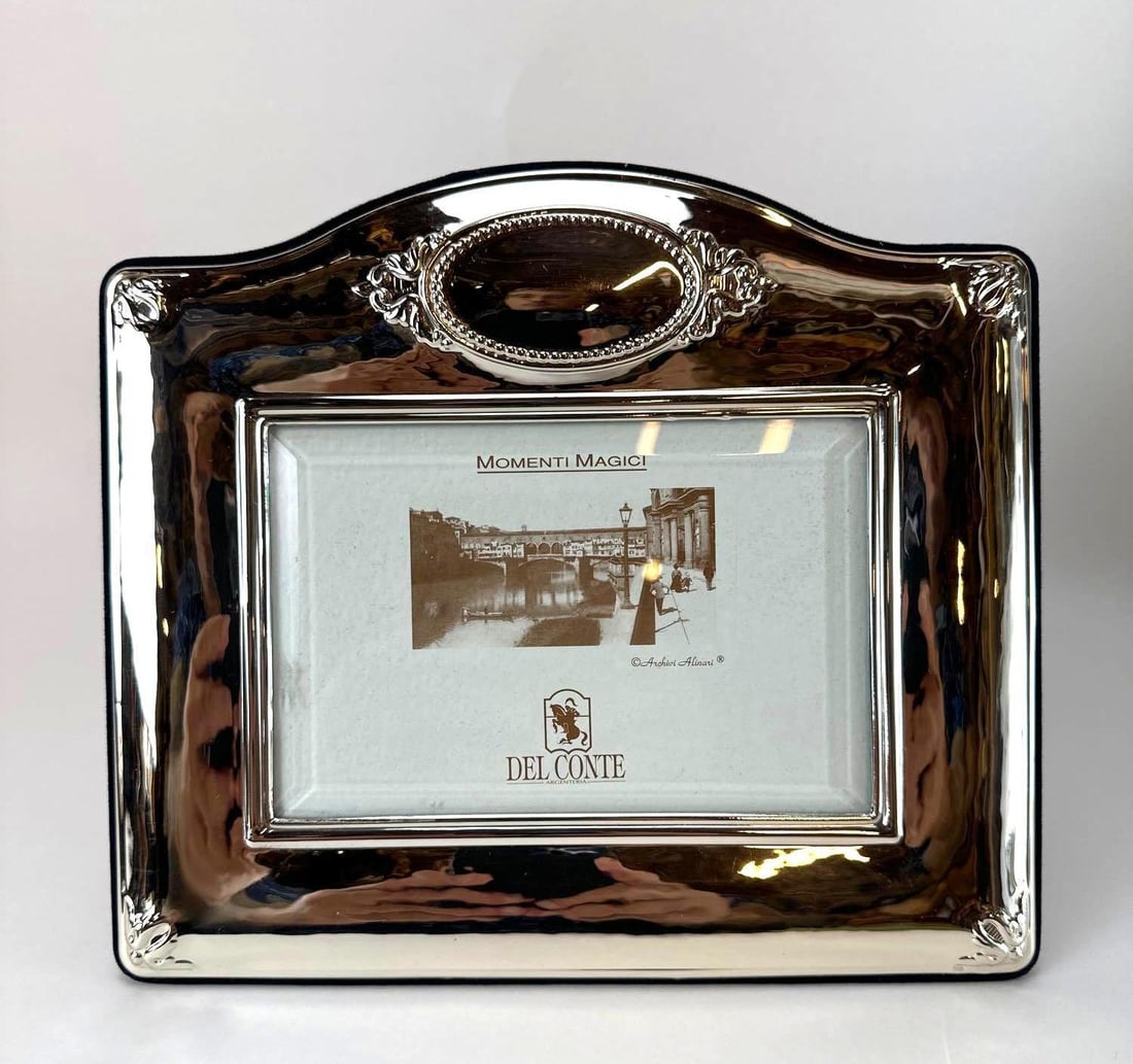 DEL CONTE ITALIAN STERLING SILVER PICTURE FRAME WITH ORIGINAL BOX (1 of 16)