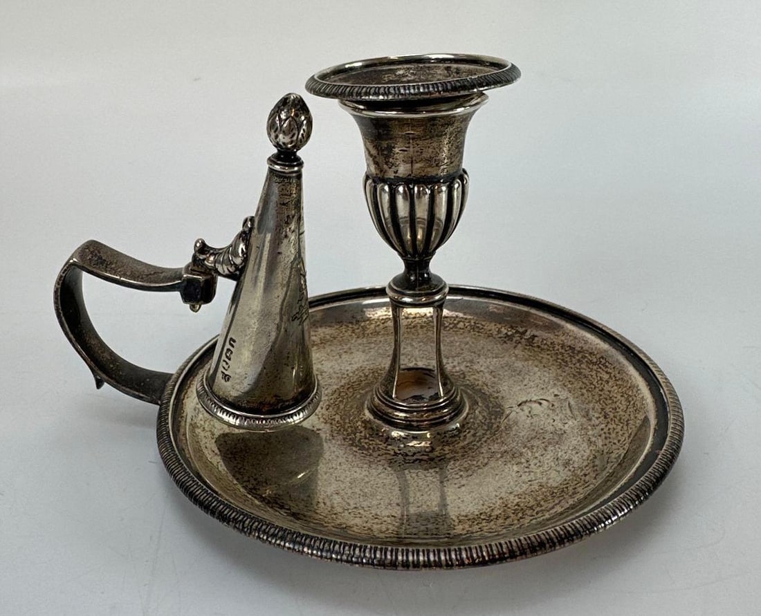 ANTIQUE STERLING SILVER RETICULATED CHAMBERSTICK CANDLESTICK (1 of 10)