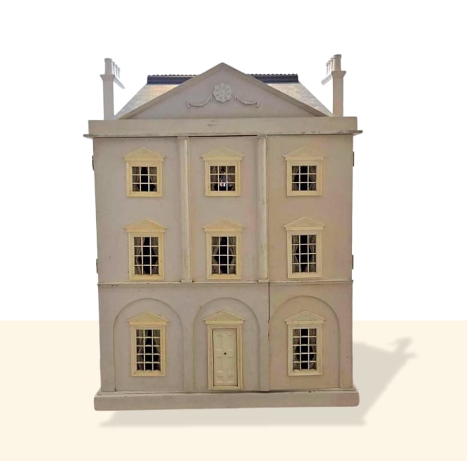 GEORGIAN STYLE ARCHITECTURAL THREE-STORY FULLY FURNISHED CUSTOM MINIATURE DOLLHOUSE (1 of 18)