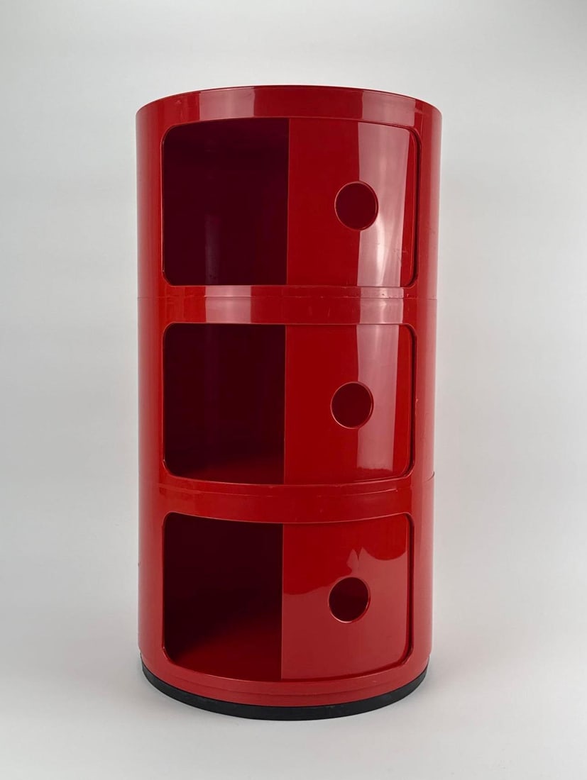 ANNA CASTELLI FERRIERI FOR KARTELL "COMPONIBILI" RED MODULAR STORAGE UNIT (1 OF 4) (1 of 9)