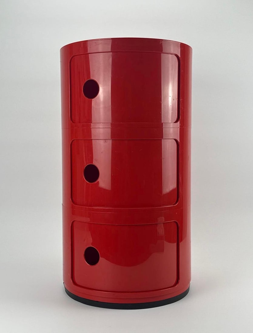 ANNA CASTELLI FERRIERI FOR KARTELL "COMPONIBILI" RED MODULAR STORAGE UNIT (2 OF 4) (1 of 8)
