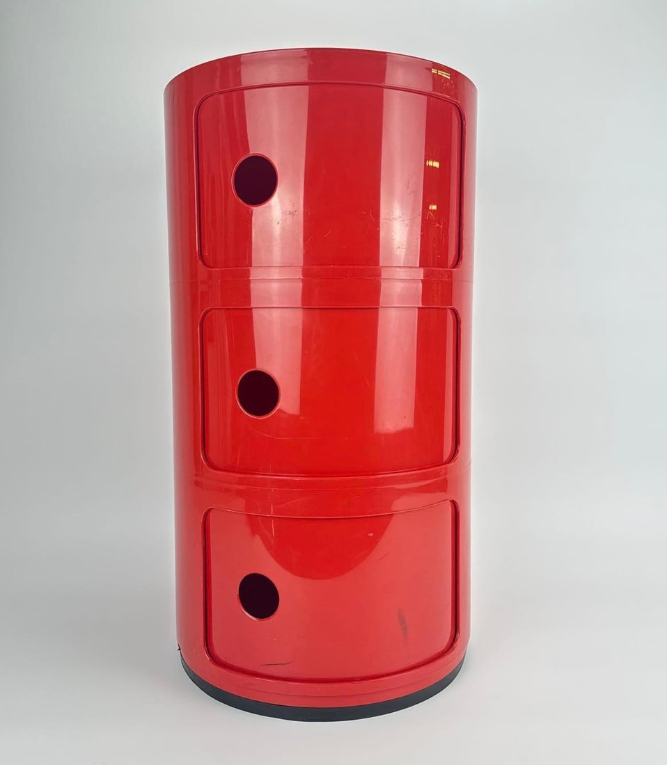 ANNA CASTELLI FERRIERI FOR KARTELL "COMPONIBILI" RED MODULAR STORAGE UNIT (4 OF 4) (1 of 10)