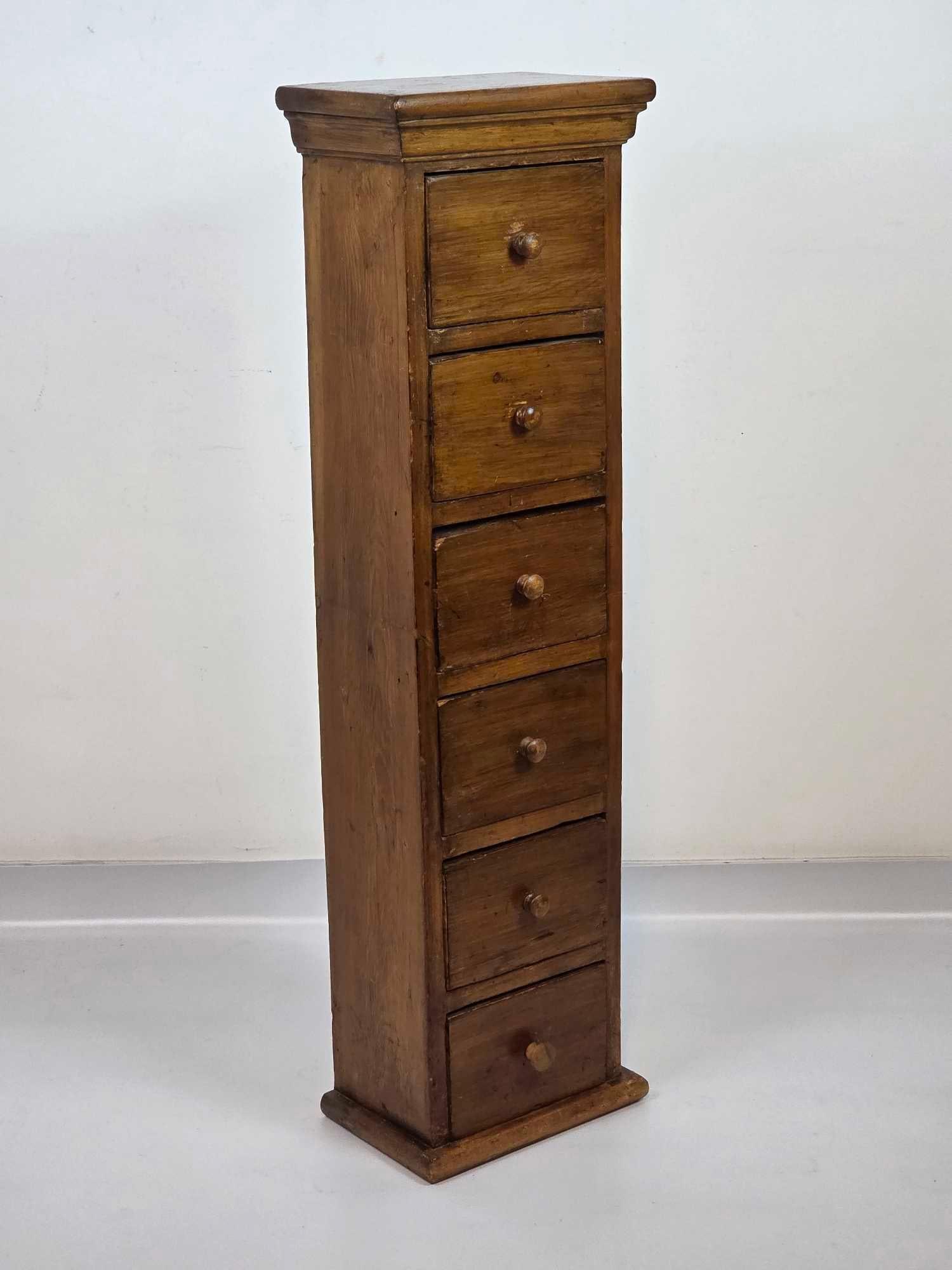 ANTIQUE PINE SIX DRAWER VERTICAL STORAGE CABINET (1 of 11)