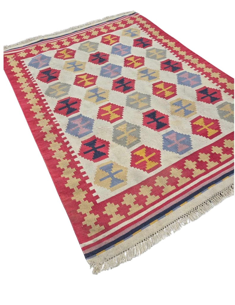 VINTAGE CAUCASIAN OR TURKISH STYLE WOOL KILIM FLATWEAVE RUG (1 of 11)