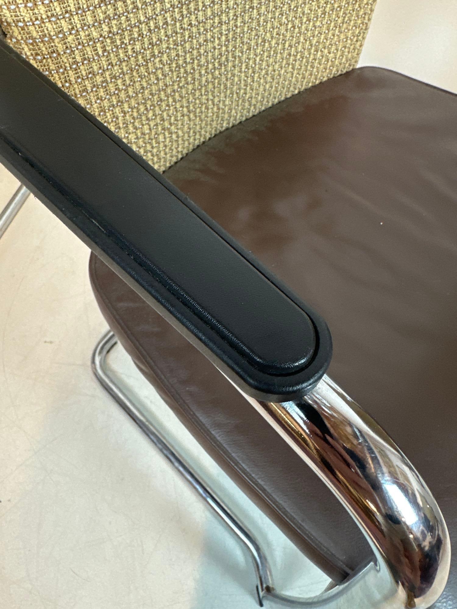 SET OF 4 VINTAGE HAWORTH CHROME CANTILEVER ARMCHAIRS MID-CENTURY MODERN STYLE - 8