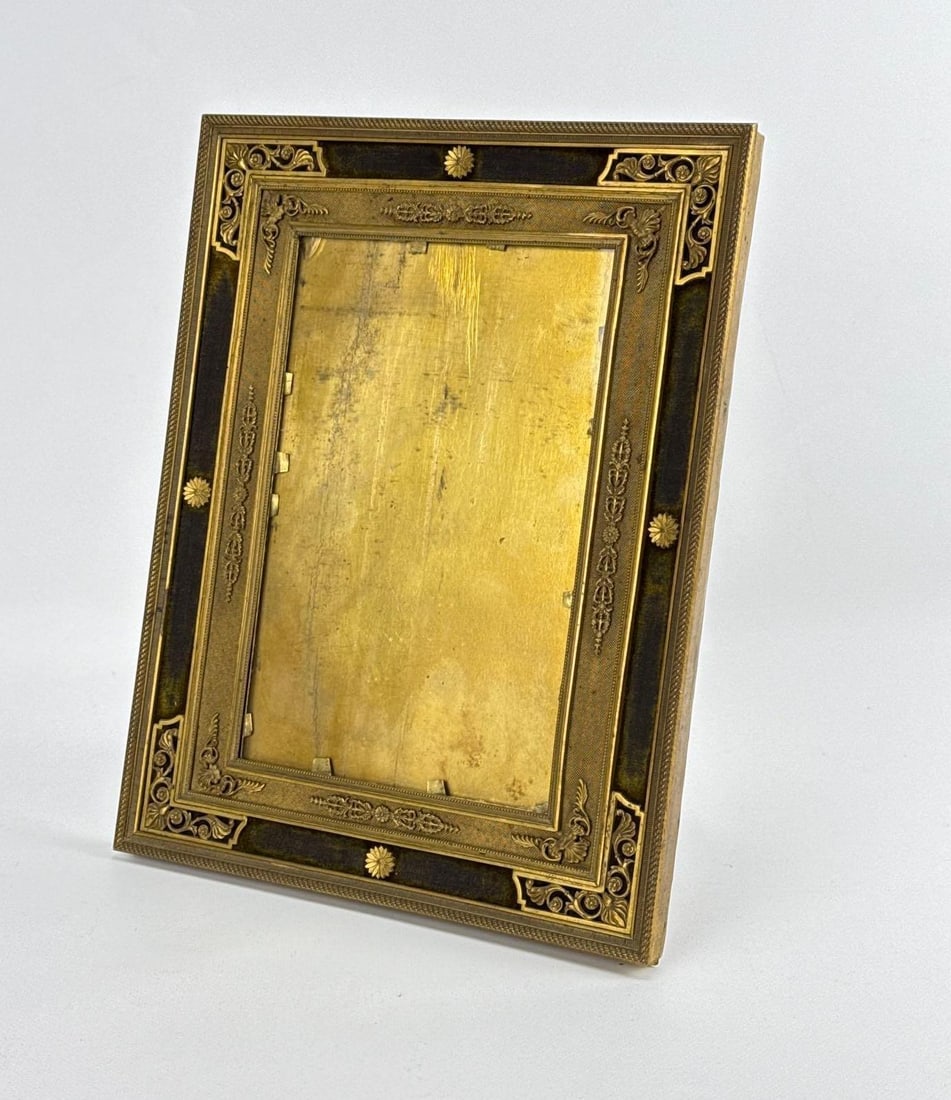 FRENCH ANTIQUE DIRECTOIRE STYLE GILT BRONZE EASEL PICTURE FRAME (1 of 8)