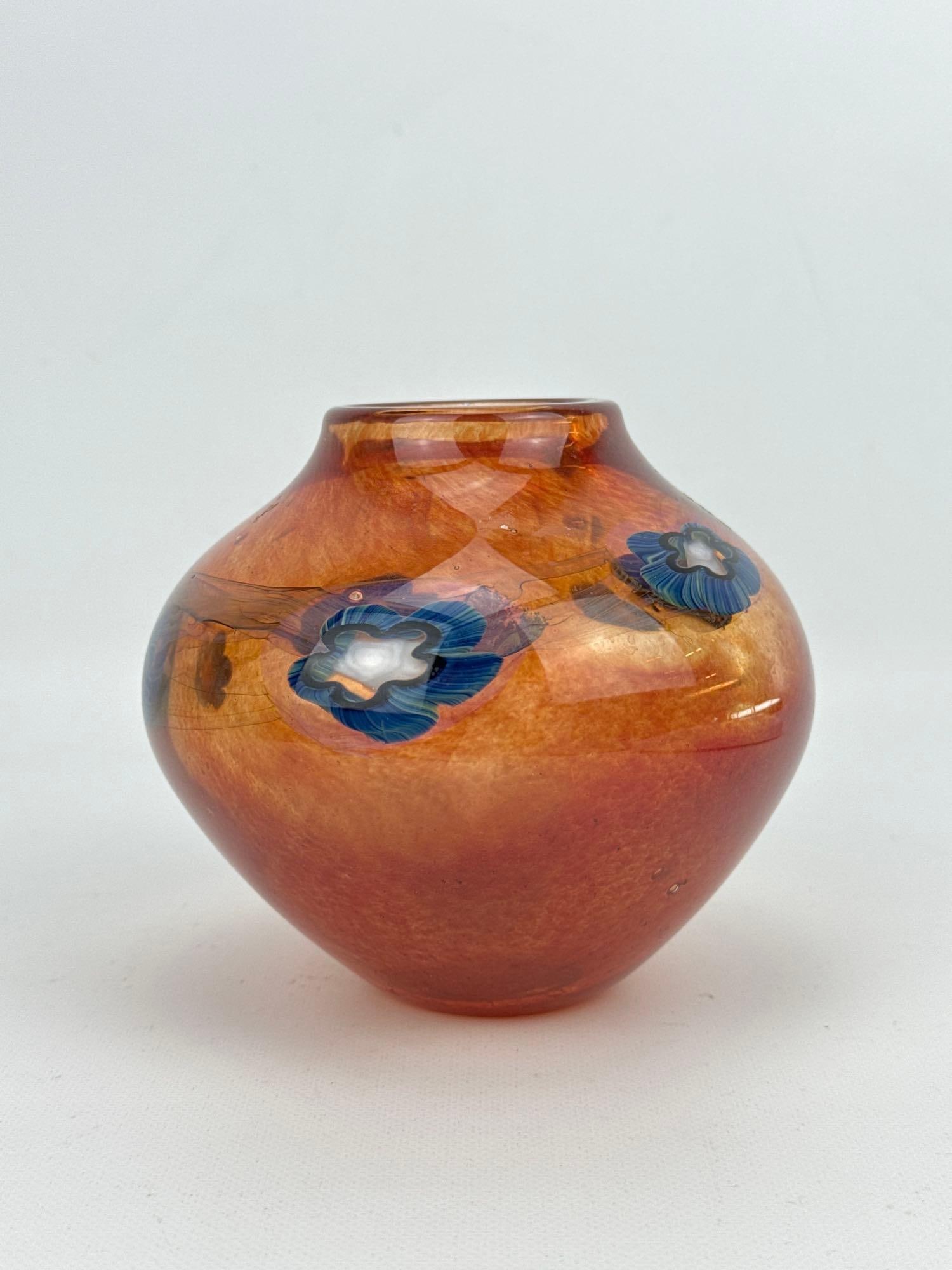 EICKHOLT SIGNED ART GLASS MILLEFIORI FLOWER VASE (1 of 7)