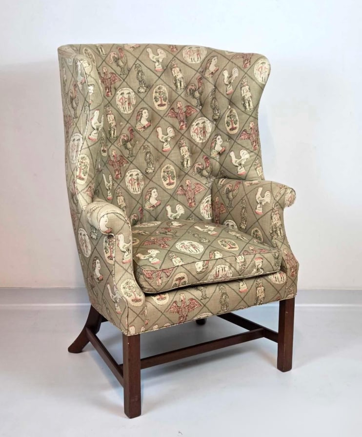 CHIPPENDALE STYLE WINGBACK CHAIR (1 of 12)