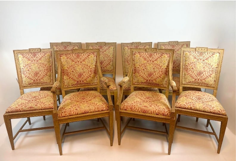 CHARLES POLLOCK REPRODUCTIONS NEOCLASSICAL DINING CHAIRS, SET OF EIGHT (1 of 15)