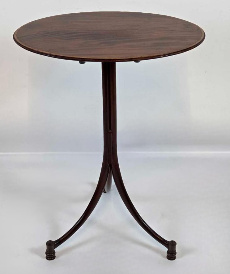 GEORGE III STYLE ANTIQUE INLAID MAHOGANY TIP-TOP TRIPOD TABLE (1 of 13)
