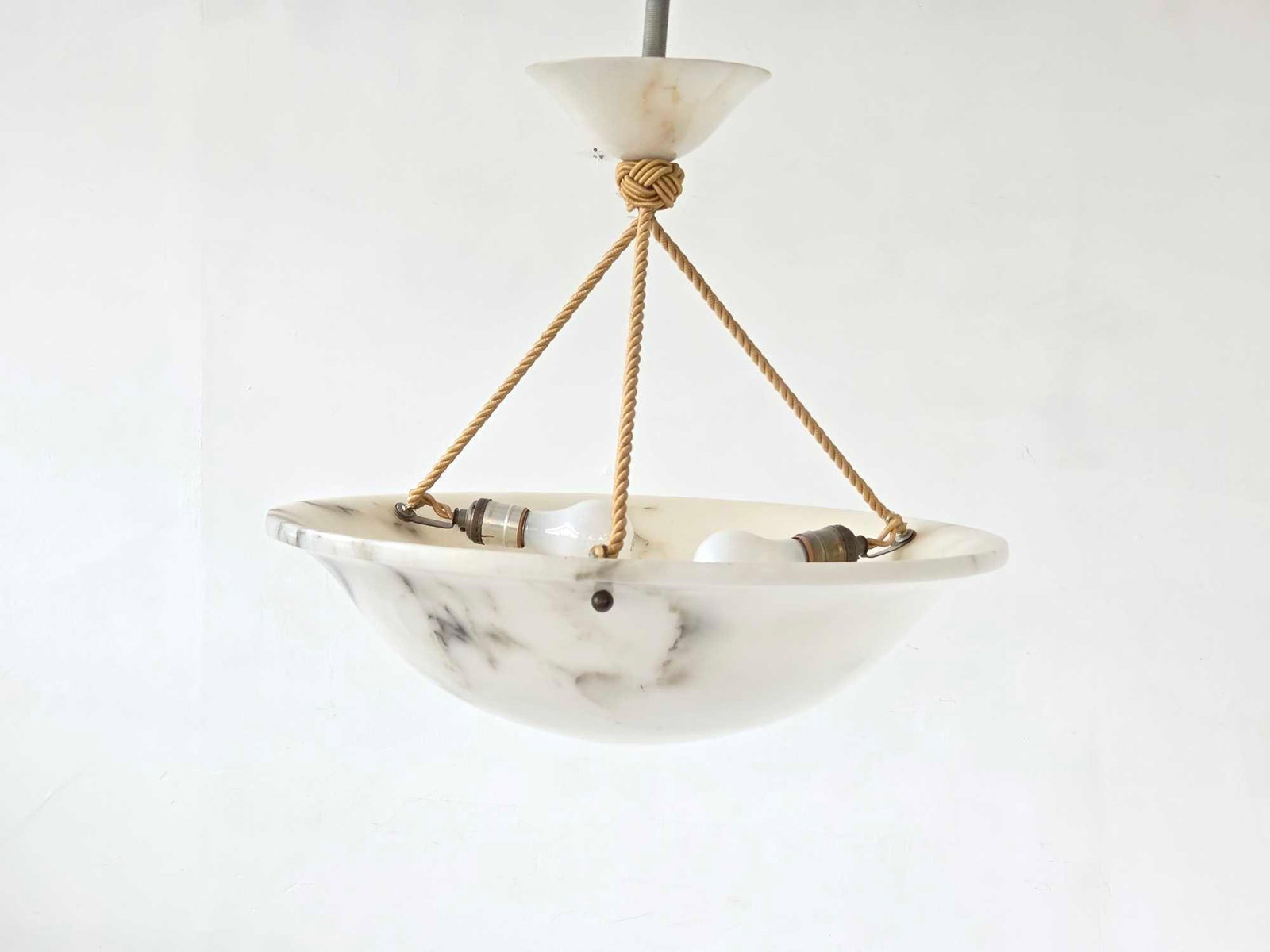 NICELY VEINED ALABASTER BOWL FIXTURE (1 of 8)