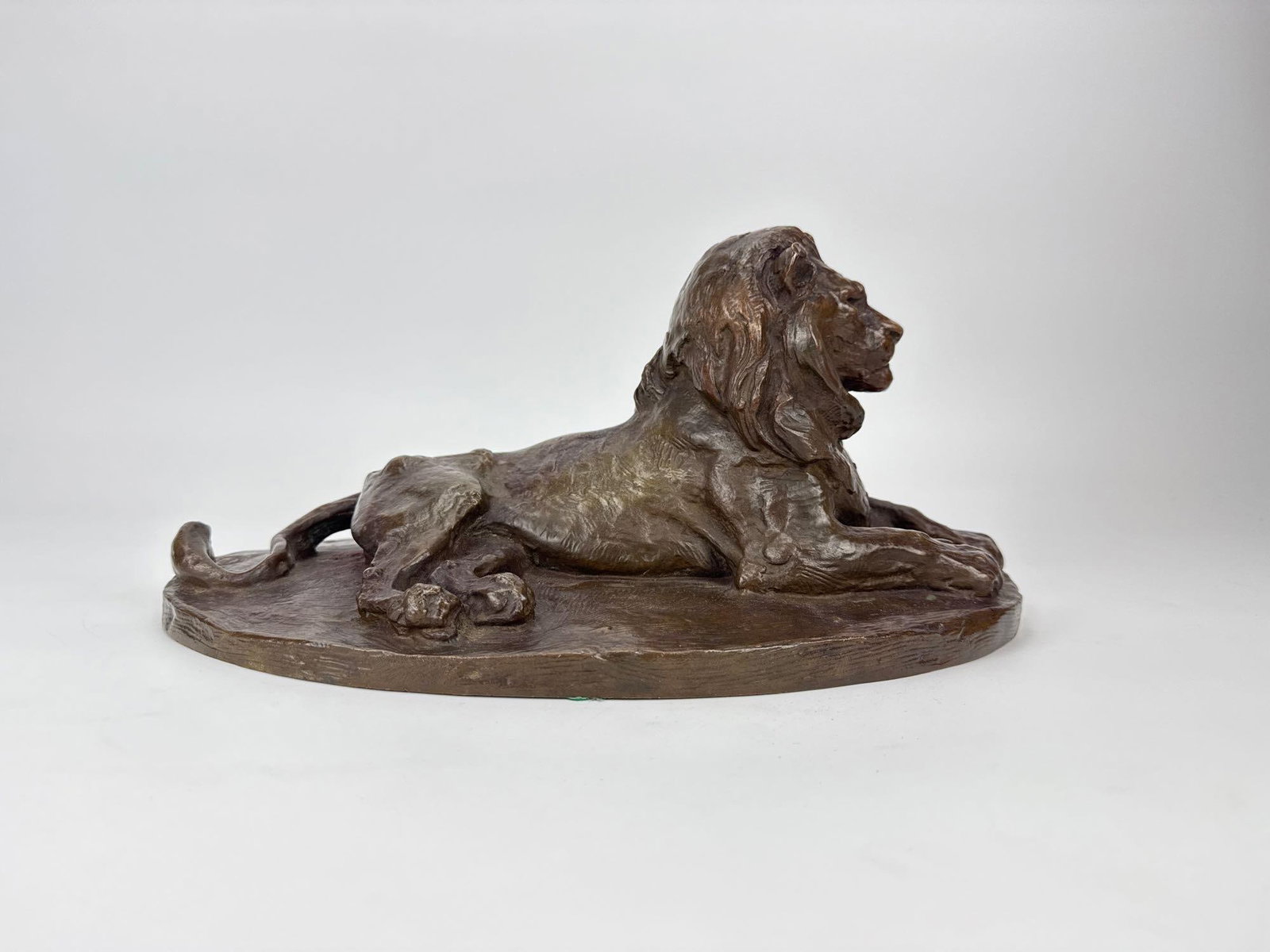 J. BECQUET (FRENCH, 1829–1907) RECUMBENT LION BRONZE SCULPTURE E. GRUET FONDEUR (1 of 12)