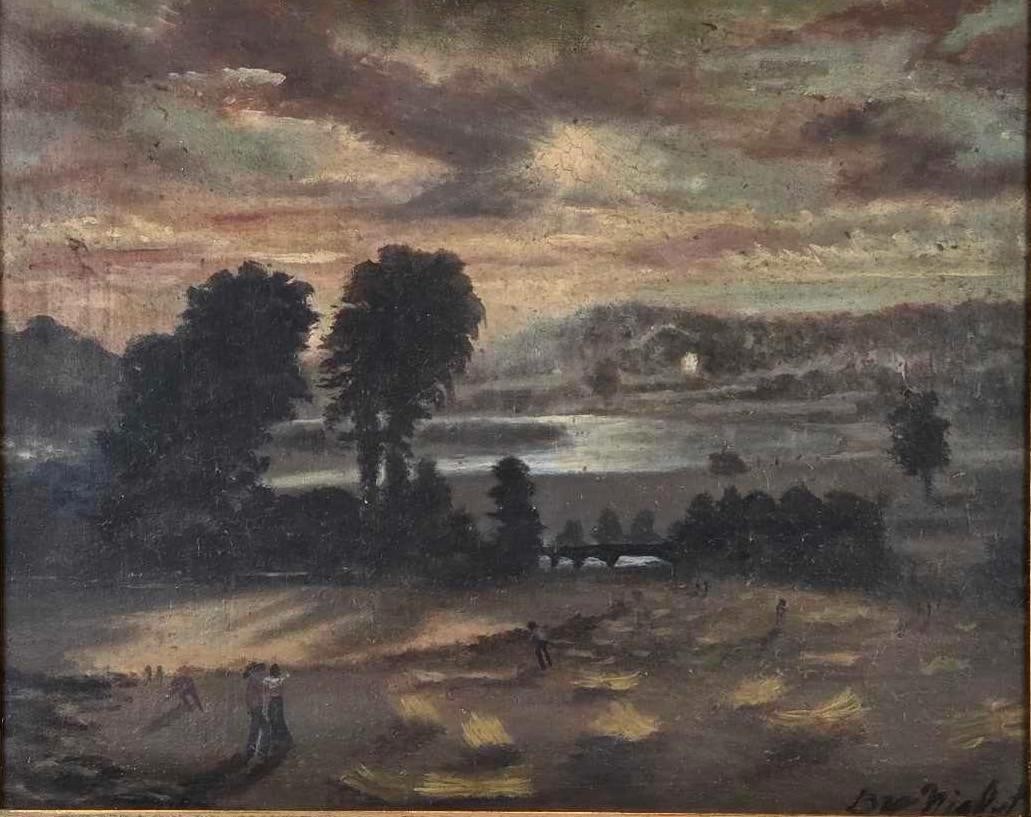 SIGNED NISBET TWILIGHT LANDSCAPE OIL ON CANVAS (1 of 11)