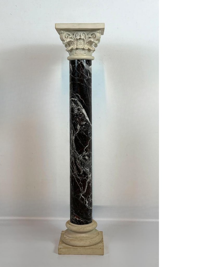LATE 19TH CENTURY ITALIAN CARVED MARBLE COLUMN PEDESTAL (1 of 8)