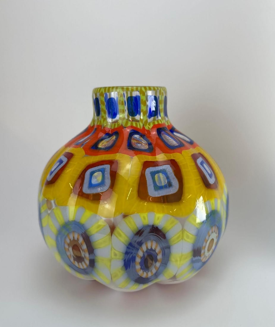 MURANO MILLEFIORI MURRINE ART GLASS VASE (1 of 6)