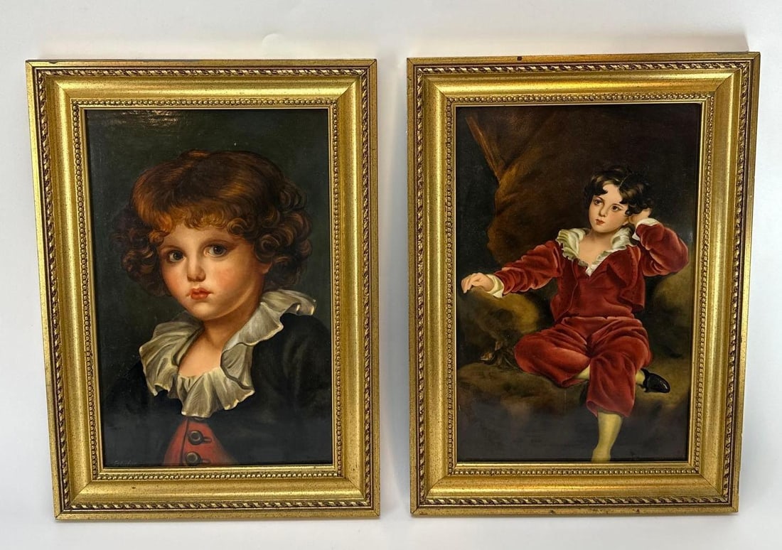 PAIR PORTRAITS AFTER THOMAS LAWRENCE INCL. "THE RED BOY", GILT FRAMES (1 of 6)