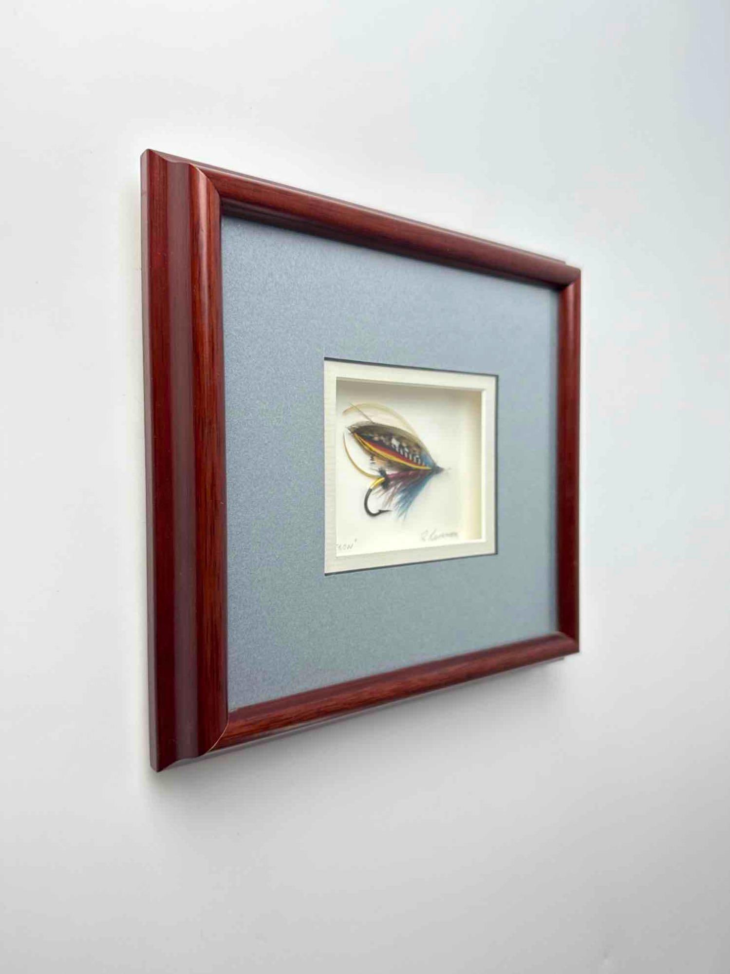 FRAMED CLASSIC SALMON FLY, "PARSON" PATTERN, SIGNED - 5