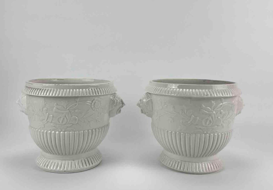 PAIR METROPOLITAN MUSEUM OF ART REPRODUCTION PORCELAIN WINE COOLERS (1 of 9)