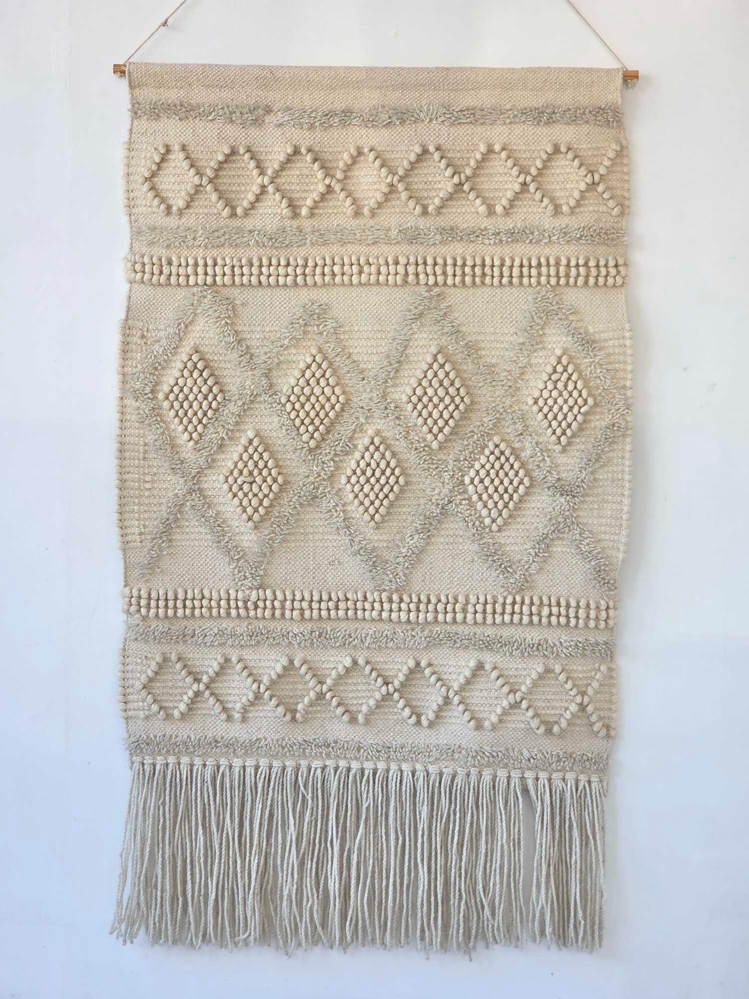 VINTAGE WOVEN WOOL BOHO WALL HANGING (1 of 9)