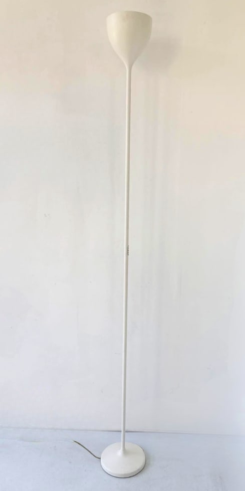 WHITE TULIP-FORM TORCHERE FLOOR LAMP (1 of 8)
