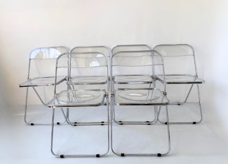 SET OF SIX GIANCARLO PIRETTI PLIA FOLDING CHAIRS FOR CASTELLI 1967 (1 of 10)