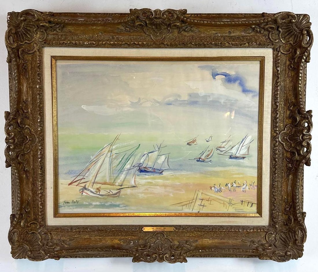 JEAN DUFY "BATEAUX DE PECHE" WATERCOLOR (1 of 9)