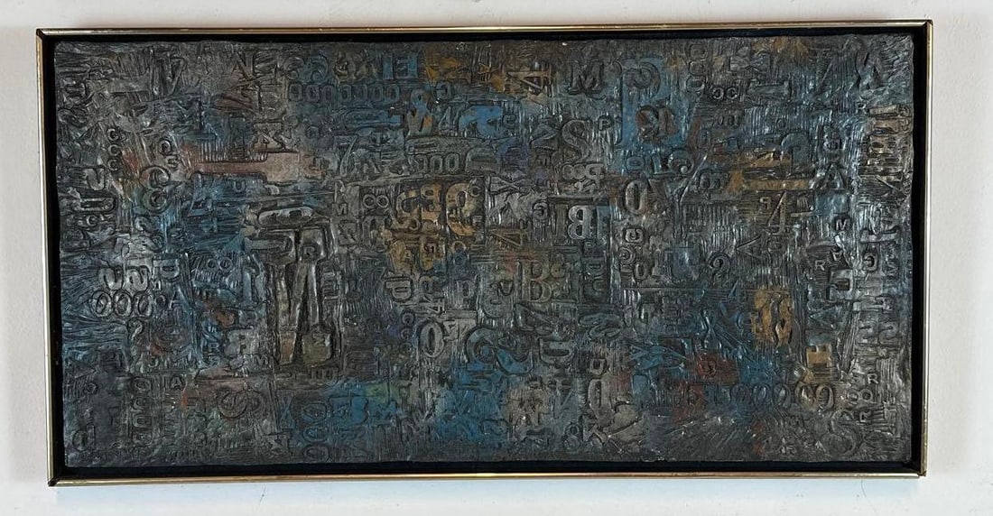 VINTAGE MID CENTURY BRUTALIST ALPHABET WALL PLAQUE BY AUSTIN PRODUCTIONS (1 of 9)