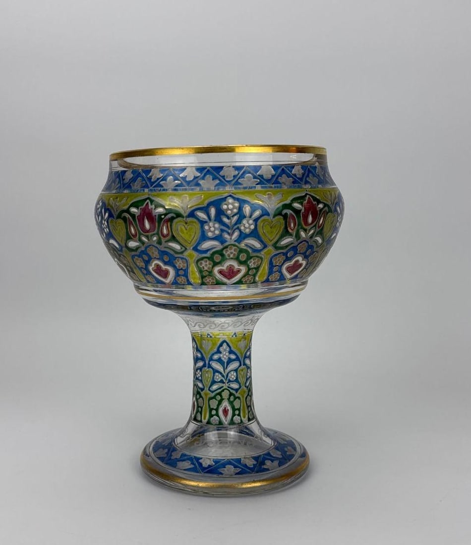 FRITZ HECKERT JODPHUR GOBLET VASE W/ENAMEL AND GILT DECORATION (1 of 10)