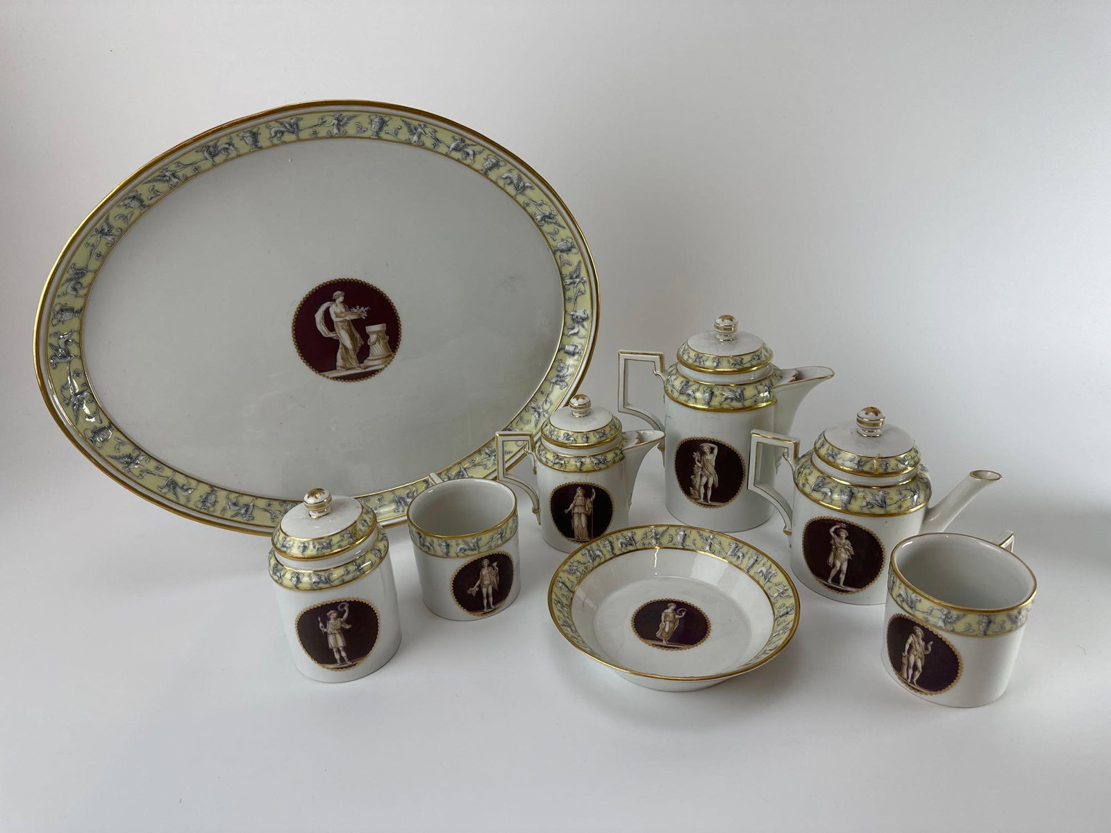 KPM BERLIN NEOCLASSICAL PORCELAIN PART TEA AND COFFEE SERVICE, 19TH CENTURY, EIGHT (8) PIECES (1 of 14)