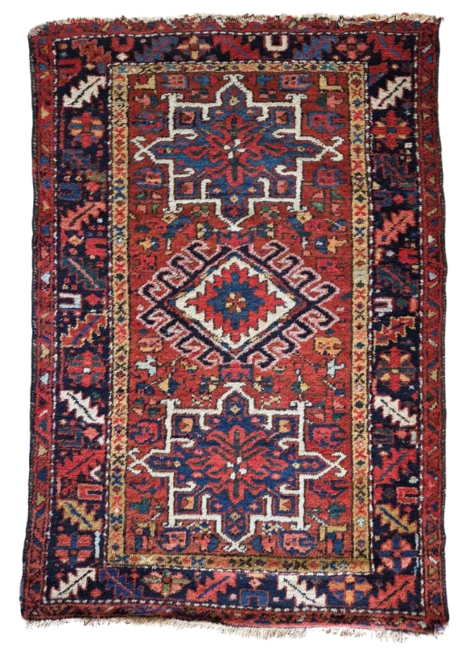 ANTIQUE PERSIAN KARAJA HERIZ RUG, CIRCA 1930 (1 of 13)