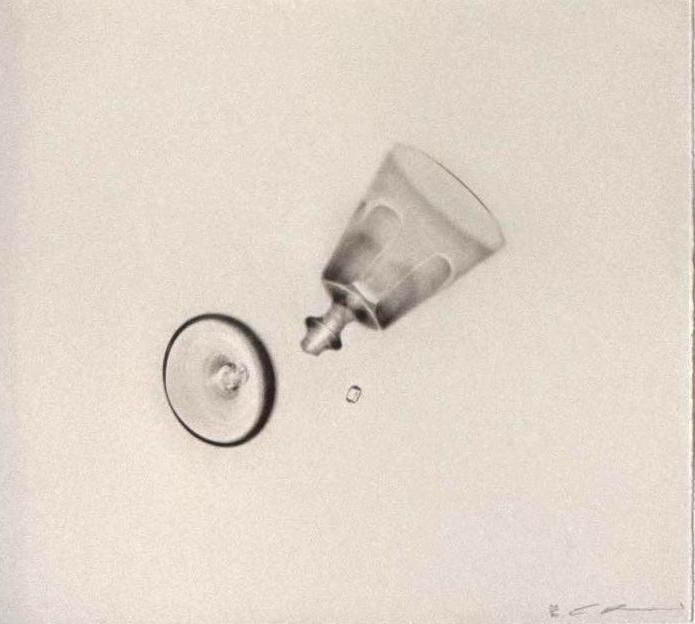 CORNELIA PARKER RA BEAUTIFUL GLASS BROKEN PHOTOGRAVURE ED 30/70: Signed polymer photogravure etching by the acclaimed British artist, framed, with certificate of authenticity Approximate Dimensions: 10” x 11”; frame 12.5” x 13.5” Artist or M