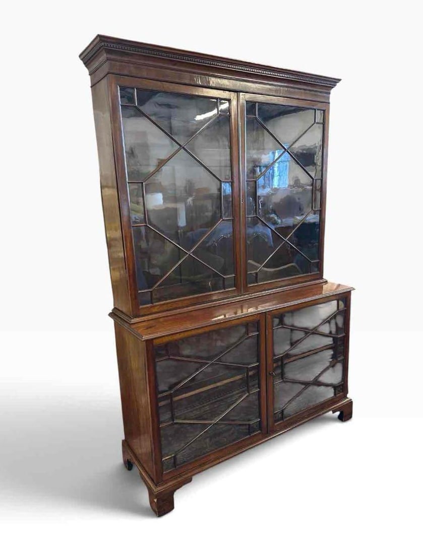 EXCEPTIONAL ANTIQUE MAHOGANY ASTRAGAL GLAZED BOOKCASE OR CHINA CABINET (1 of 18)