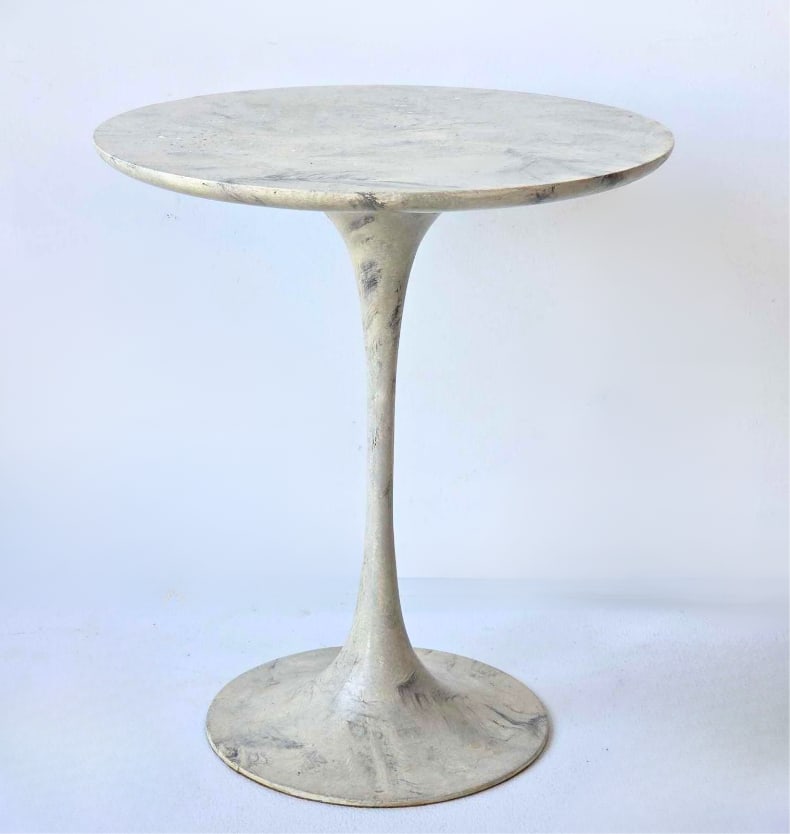 SAARINEN STYLE FAUX MARBLE TULIP SIDE TABLE (1 of 12)