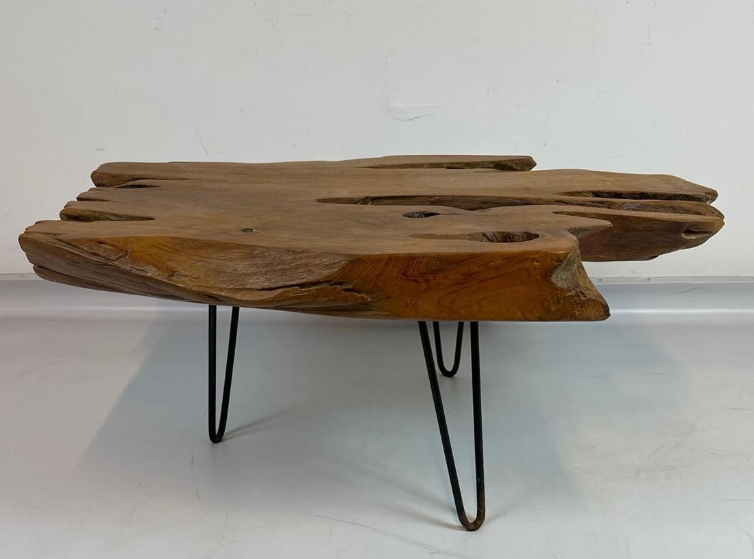 TEAK WOOD HANDMADE LIVE EDGE COFFEE TABLE (1 of 9)
