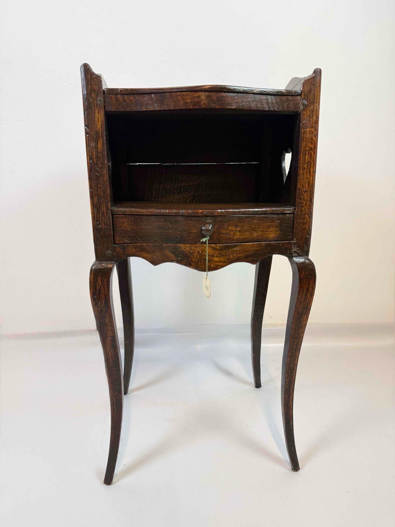ANTIQUE WALNUT OPEN SHELF ONE DRAWER SIDE TABLE (1 of 8)