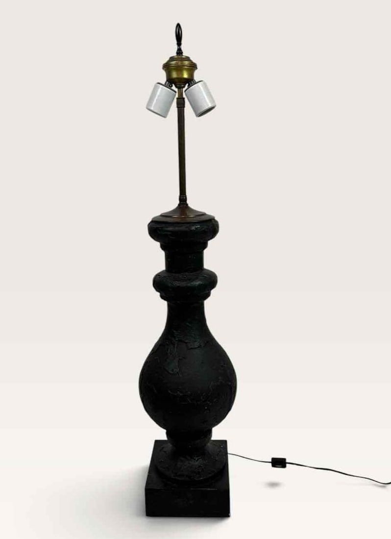 EBONIZED TURNED WOOD BALUSTER TABLE LAMP (1 of 7)